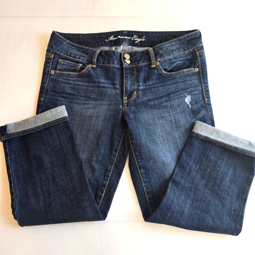 American Eagle Outfitters Women's Dark Blue Skinny Jeans